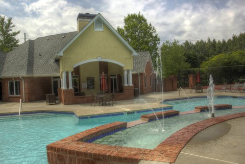Luxury Apartments in Lawrenceville| Wesley St. Claire Apartments | Sparkling Pool with Water Feature